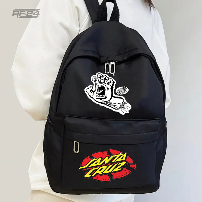 Tas Ransel Sekolah Anak Laki Laki Pria Ank2 Perempuan Wanita Remaja SD SMP SMA STM SMK Kece Keren Motif Santa cruz  BackPack Laptop Distro Colossus Unisex Canvas Cowok 2