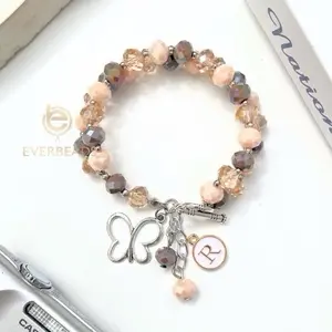 Gelang Tasbih Kupu Soft 33 Butir Kristal Variasi Silver| Custom warna ukuran | Free Box