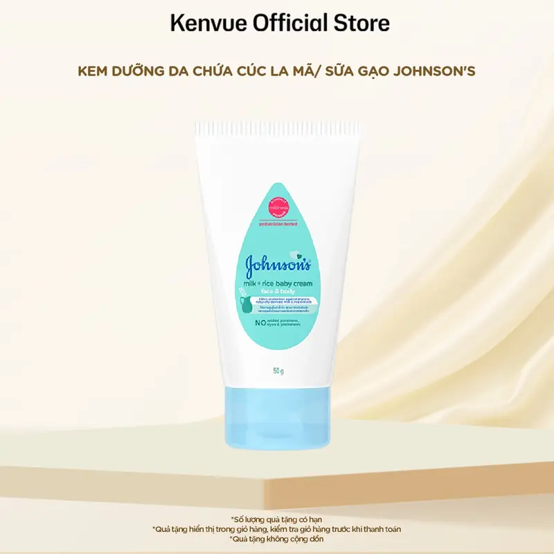 [LS] Kem dưỡng da chứa Sữa và gạo Johnson's Baby 50g - Cho Bé 0