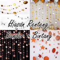 Gambar 1 Set Hiasan Renteng Metalik Glitter Bulat Bintang Hati Banner Plastik Kertas Kilap Gantungan Dekorasi Ulang Tahun Gantung Bundar - STAR Gold dari DEPARCEL RIBBON Kota Malang 1 Tokopedia
