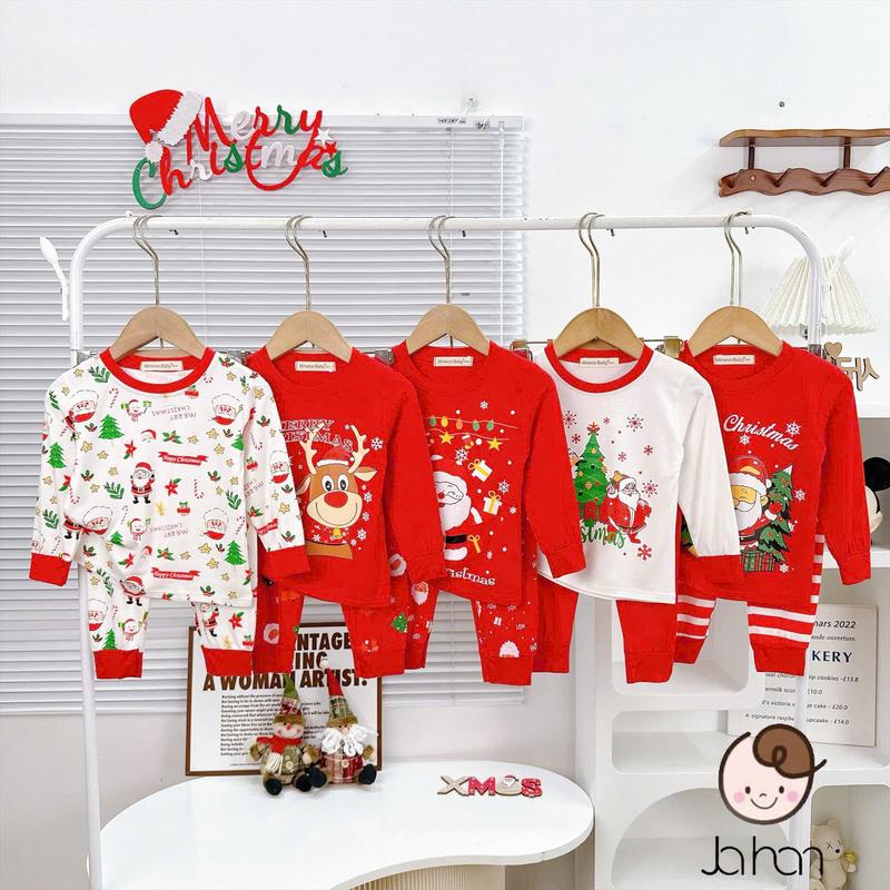  Tiên Hoa Kids  Bé từ 7-30kg  Bộ Quần Áo Dài Tay NOEL 2025 Chất Cotton Thun Lạnh Mềm Mịn Mát Cho Bé Trai Bé Gái Mặc Ngủ Đi Chơi Giáng Sinh Size 7-30kg 