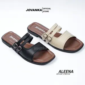 Jovanka Aleena - Sandal Flat Wanita Sendal Teplek Model Kekinian Pijakan Empuk Shoes Cewek Perempuan