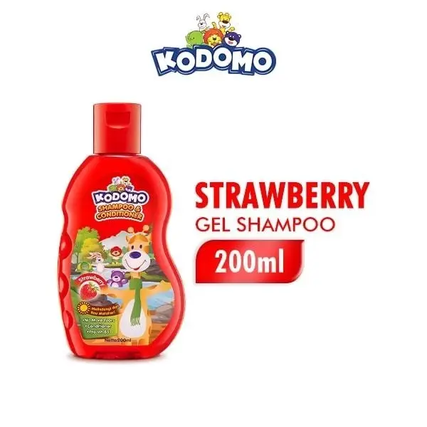 Kodomo Shampoo Gel Blueberry Strawberry Cherry Orange Botol 200 ml - Perawatan Rambut - Conditioner, Haircare Vitamin Wangi Kering Cleanser Lavender Lepek