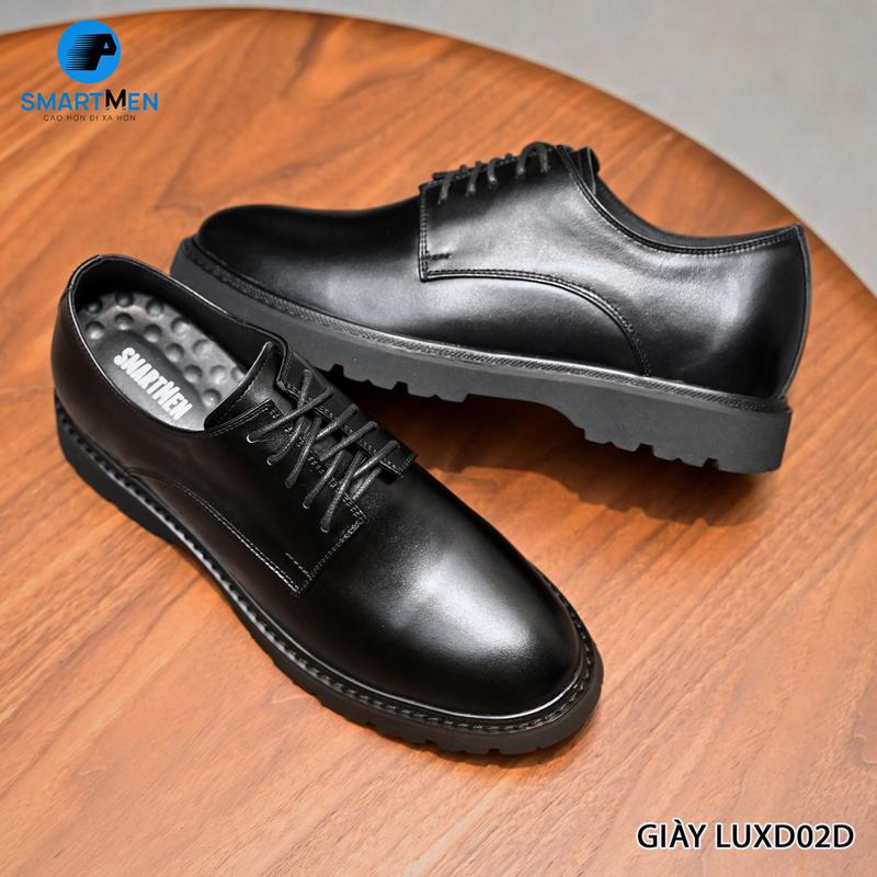 Giày nam Smartmen LUX-D02-D Chunky Derby da bò cao cấp đế cao su đúc nguyên khối tăng chiều cao 6cm