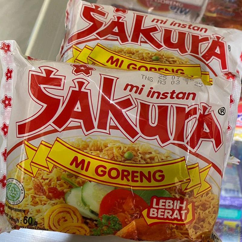 Mi SAKURA GORENG 60g 10 PCS Mie Noodles Food indomie 0