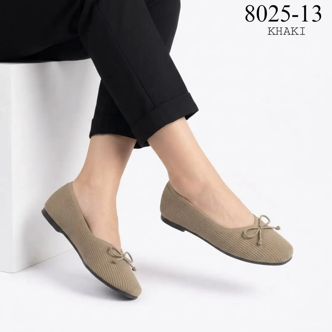 YALO 8025-13 Sepatu Import Flat Rajut Premium Model Pita Wanita Kekinian Berbahan Rajut Rekomendasi Kemana Saja Sangat Fleksibel lentur dan lembut elastis serta kuat