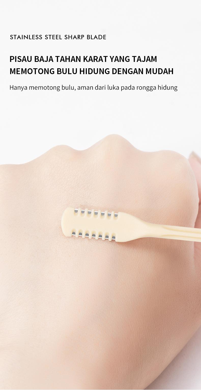 GECOMO Pemotong Bulu Hidung Manual Kepala Ganda 2-in-1, Mudah & Bersih, Putar Sekali Langsung Rapi