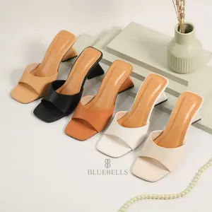 Bluebells ALMOND Sendal Slop Heels Wanita 5cm (Tersedia Size 36-44)