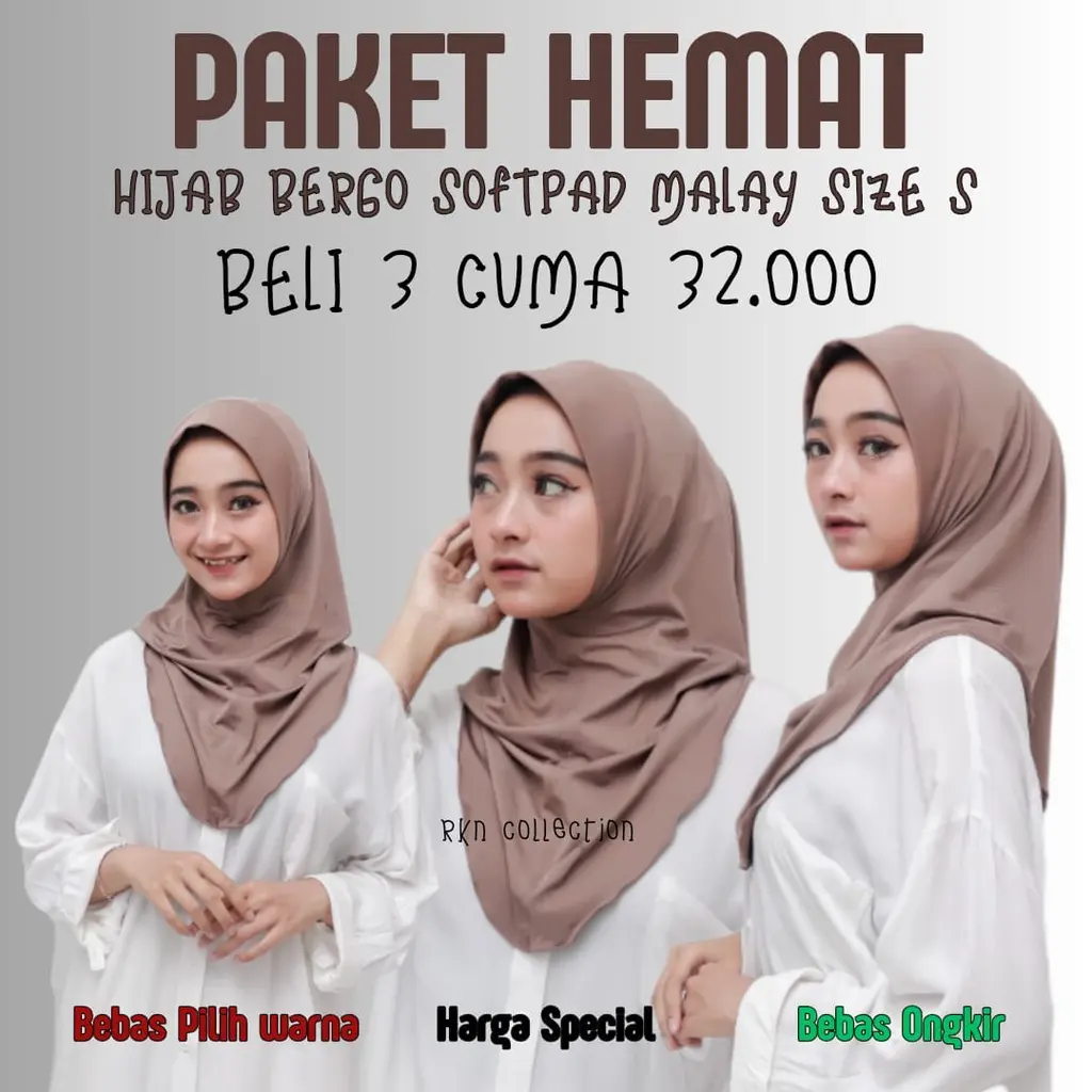 Bergo Softpad Paket Hemat Size S Spandex