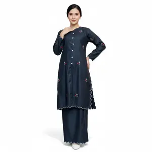 One Set Kurung Melayu Alena Toyobo Bordir Set Fashion Muslim Wanita Terbaru Baju Kurung Malay Bordir
