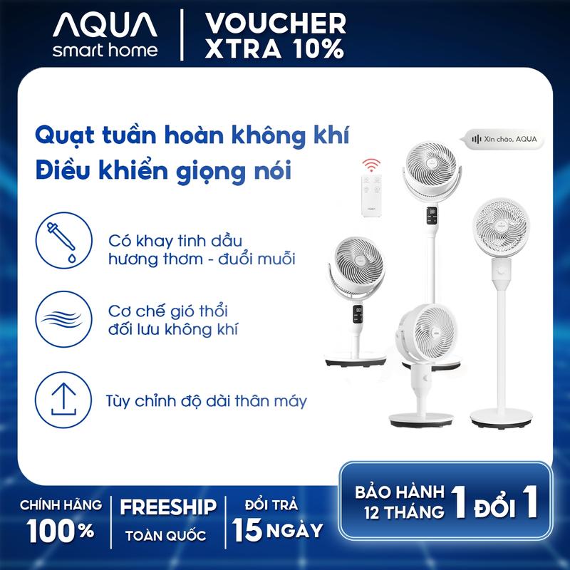  Quạt đứng tuần hoàn không khí AQUA ED1823T ED1800T có khay tinh dầu tiết kiệm điện tuỳ chỉnh độ dài 