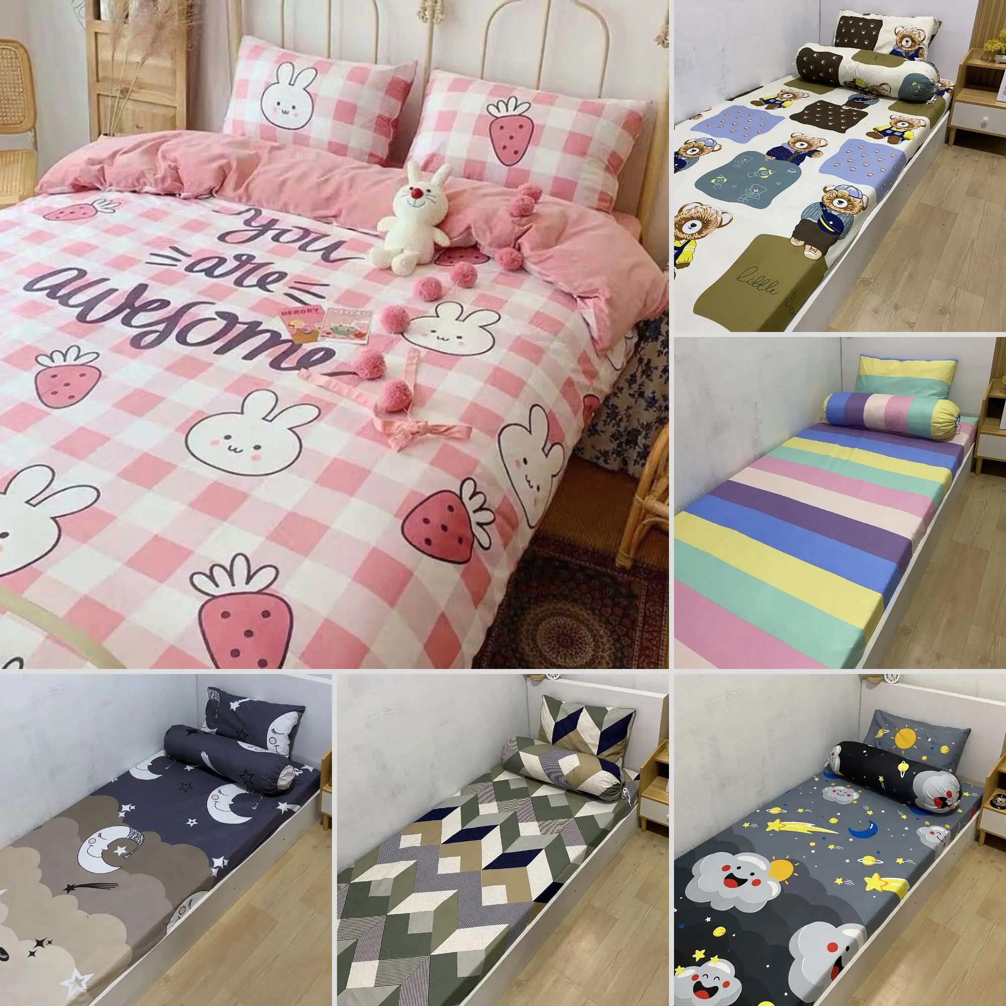 Sprei Homemade Motif Aesthetic Kain Katun Lembut Semua Ukuran Ada / Seprei Batangan murah motif modern terbaru