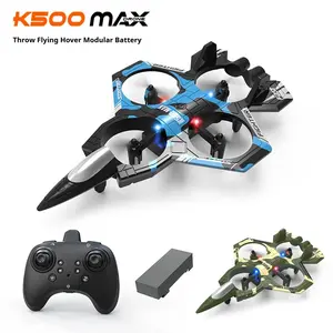 K500max Fighter Jet Four Channel Suspended Quadcopter Unmanned Aerial Vehicle Fixed Altitude Rolling Stunt Light Rc Aircraft Gif