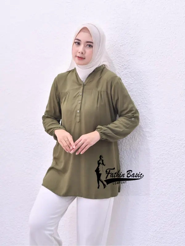 blouse polos hitam Atasan wanita Rayon Busui Friendly Baju oversize 3