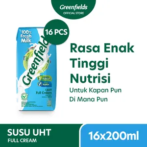 [Bundling 16 Pcs] Susu Greenfields UHT Full Cream 200ml