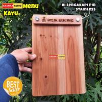 Jual Papan Menu Cafe Restoran / Buku Menu Kayu Solid A4 Ukuran 34 x ...