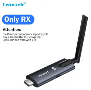 Lemorele R1000 RX only Wireless HDMI Extender 1080P 60Hz Transmitter Receiver Dongle 200m 50ms Mirroring Laptop Kamera PC TV Proyektor Monitor Plug and Play Support 4 Receiver
