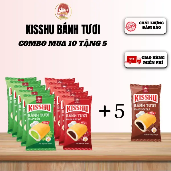 [Mua 10 Tặng 5] Mua 10 Bánh Mì Nhân Cốm và Socola Tặng 5 Bánh Mì Nhân Đậu Đỏ, Bánh Mì Bảo Ngọc