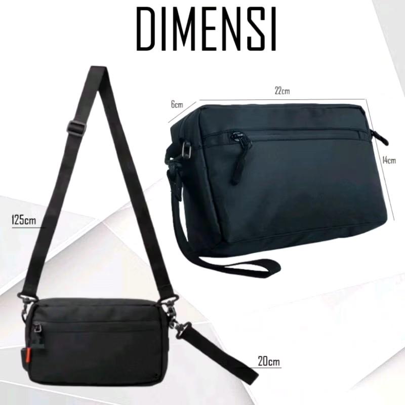 Tas Handbag Pria Multifungsi Clutch Bag Waterproof Anti Air Tas Selempang Pria Warna Hitam 3