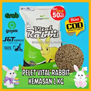 Pelet Kelinci Premium Vital Rabbit 1kg Pakan Kelinci Marmut Makanan Kelinci Rumput Hay Kelinci