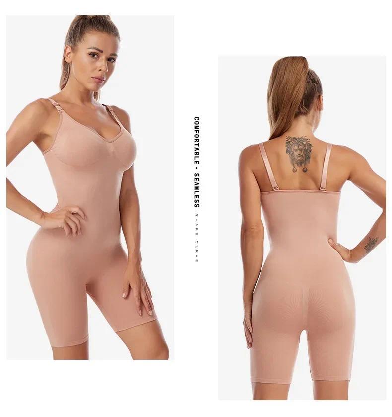 Product Introduction of Seamless Bodysuit Women Butt Lifter Shapewear Belly Control Body Shaper Corset Strappy-Back Chest Lift Correct Posture Underwear 16