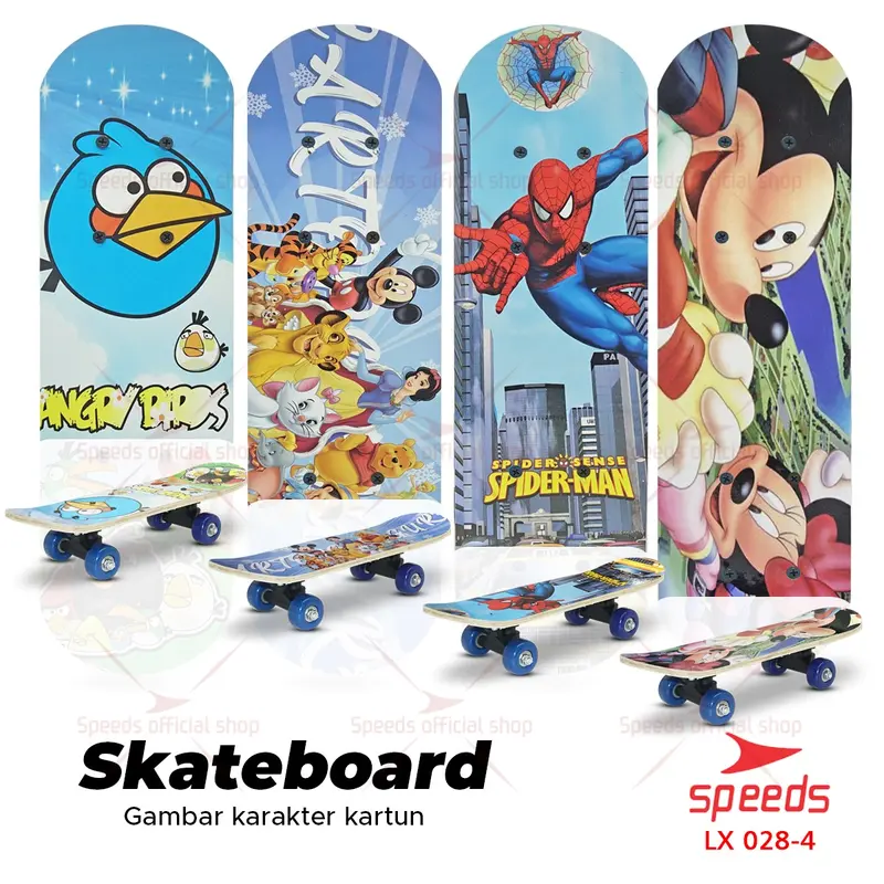 SPEEDS Mainan Skateboard Anak Full Set Anak2 Kids Kayu Canada Papan Roda PVC Outdoor 028-2406 5