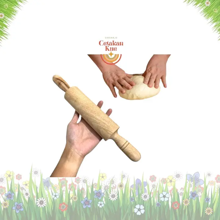 ROLLING PIN KAYU PEGANGAN/PENGGILING ADONAN KUE PUTAR DAN TIDAK PUTAR KUALITAS TERBAIK HARGA TERJANGKAU