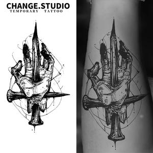 รอยสักชั่วคราว รอยสักไม้กางเขน มือหัก ติดทนนาน 15 วัน กันน้ำและทนต่อการสะท้อนแสง สติ๊กเกอร์รอยสัก