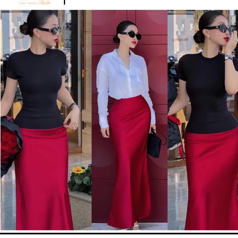   Bigsize 60-90kg  Chân váy lụa phom A  đuôi cá 