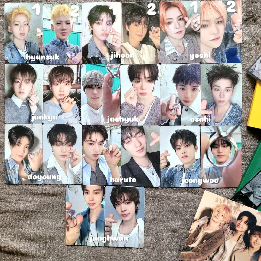 Photocard Treasure Official Pleasure Album Yellow Green Official