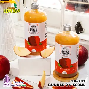 SUUR LEMOEN Cuka Apel Apple Cider Vinegar 1 Liter CUKA APEL With The Mother