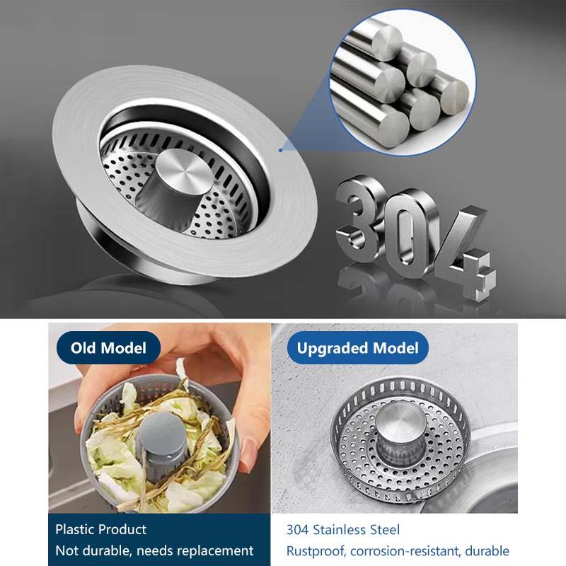 3 in 1 Kitchen Sink Drain Strainer Sink Drain Filter Sink Basket Strainer Premium Quality