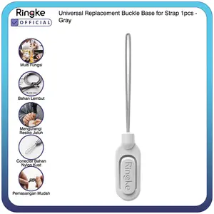 Ringke Strap Compatible For Universal Replacement Buckle Base for Strap 1 pcs Gray Abu  Pengganti Pengait Tali Tempat Pengait Strap Shoulder Neck Gantungan Phone Charm Gantungan Tali Handphone Pengikat Lanyard HP