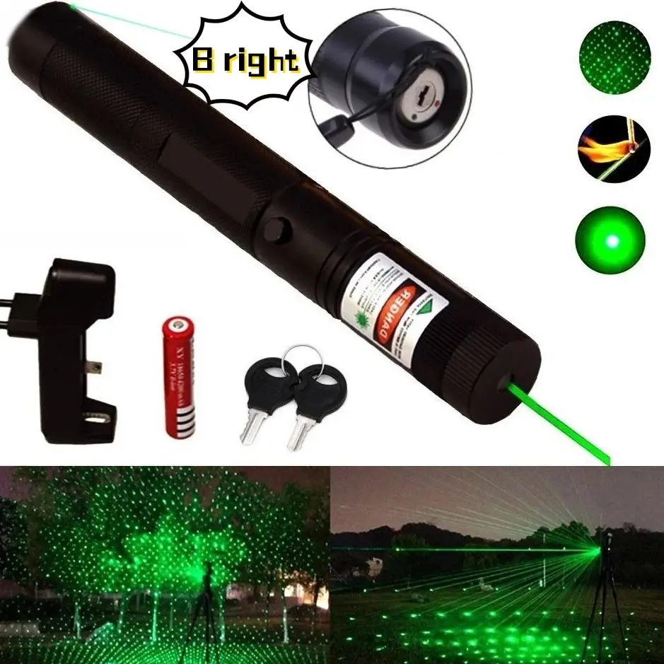 GREEN LASER POINTER  - Green laser batrai cas - Green laser murah   Portable  (303)