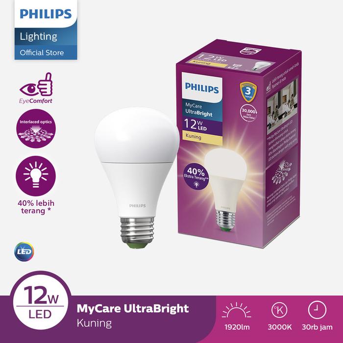 Gambar Philips Lampu Bohlam Mycare Ultra Bright 12W 3000K Kuning dari Philips Lighting Indonesia Kota Administrasi Jakarta Utara Tokopedia
