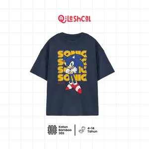 Qileshcal - Sonic Kaos Anak Unisex Bahan Cotton Bamboo