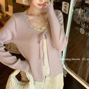 Women's Two-Piece Knit Sweater Set, Fall New Casual Versatile Long Sleeve Bottom Layer Top, Women's Fashion Clothing 9003 Knitwear Womenswear Basic Crewneck Fitted Minimalist