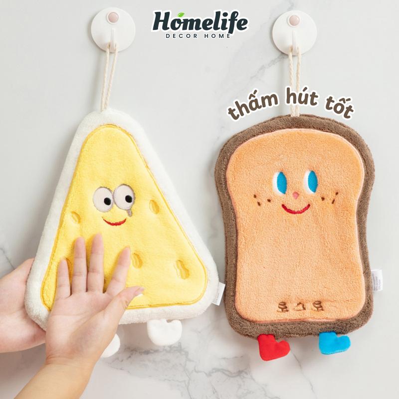 Khăn Lau Tay Nhà Bếp Hoạt Hình Siêu Thấm Hút, Khăn Treo Lau Tay Hình Thú Dễ Thương Lông Cừu Mềm Mịn