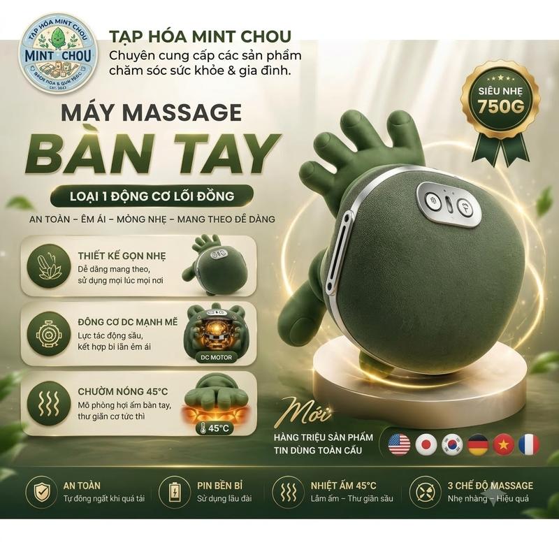 BH 1 NĂM - Máy Massage Cổ Vai Gáy 6D Mô Phỏng Bàn Tay Kết Hợp Chườm Ấm - Máy Massage Giảm Đau Mỏi Cơ Toàn Thân
