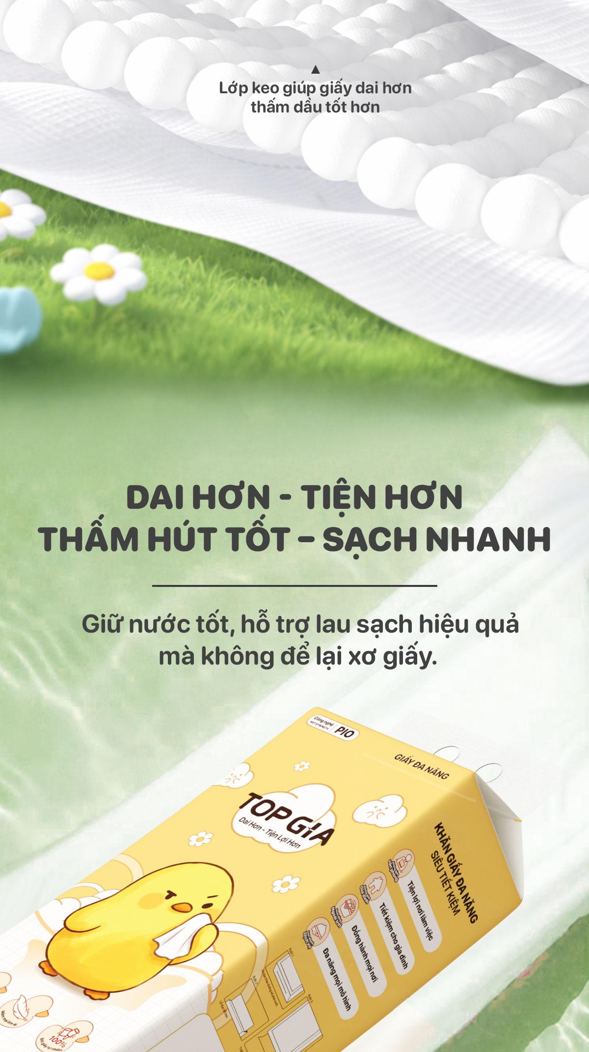 [XẢ KHO] THÙNG 5 BỊCH Khăn Giấy Pio TOPGIA, Tặng Móc Treo Tường, 200 Lần Rút Siêu Dai 130x170mm khăn giấy cao cấp TOP GIA, giấy dai hơn bền chắc hơn mềm mịn hơn, khăn giấy vệ sinh ĐẠT QUY CHUẨN CỦA BỘ CÔNG THƯƠNG VTG03
