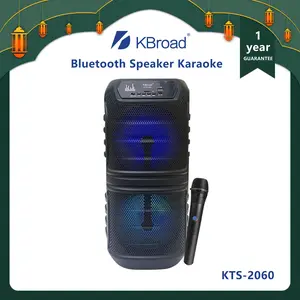 Speaker Party Portable KBroad KTS-2060 12W Bass Kuat, Dilengkapi Mic & Lampu RGB, Bluetooth, Radio FM Nostalgia - Hiburan Lengkap untuk Pesta Indoor dan Outdoor Smart Wireless Komputer Jam Pc
