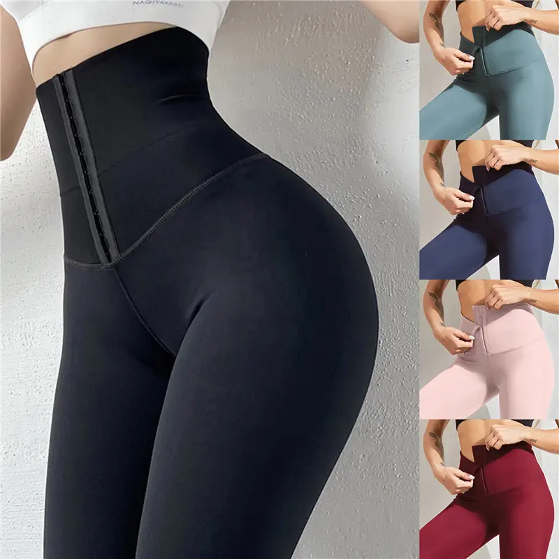 New Yoga Pants Leggings Women's Corset Abdomen and Hips High-waist Fitness Pants