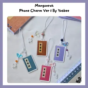 Yosbee Mangunrok Phone Charm - Gantungan Hp Inspirasi Bon Appetit Your Majesty, Aksesoris Elegan dengan Kualitas Premium, Cocok untuk Pecinta K-Drama Biru Lanyard