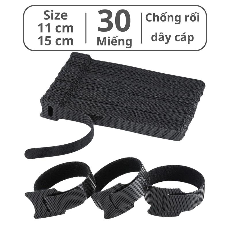 Combo 30 miếng cuốn dây điện Living C, dài 11cm, 15cm, buộc giữ gọn chống rối dây cáp sạc, tai nge,...vv tiện lợi