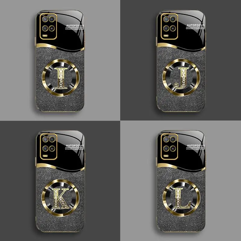 Cocok untuk [0PP0 A54] casing ponsel 26 huruf berlian sederhana kelas atas anti-sidik jari anti-jatuh casing ponsel silikon berlapis listrik 115 5