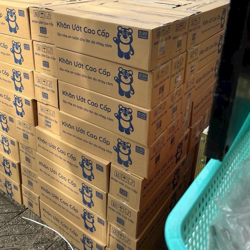 ￼[Giá sỉ ]Thùng 10 gói  khăn ướt gấu không mùi (mix màu)625 gram 2
