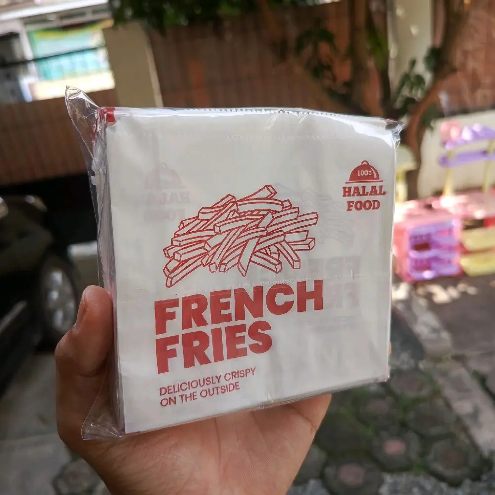 100 Pcs Kantong kemasan kentang goreng French fries tahan minyak | ALIYAH PACK| ALIYAH PERSADA