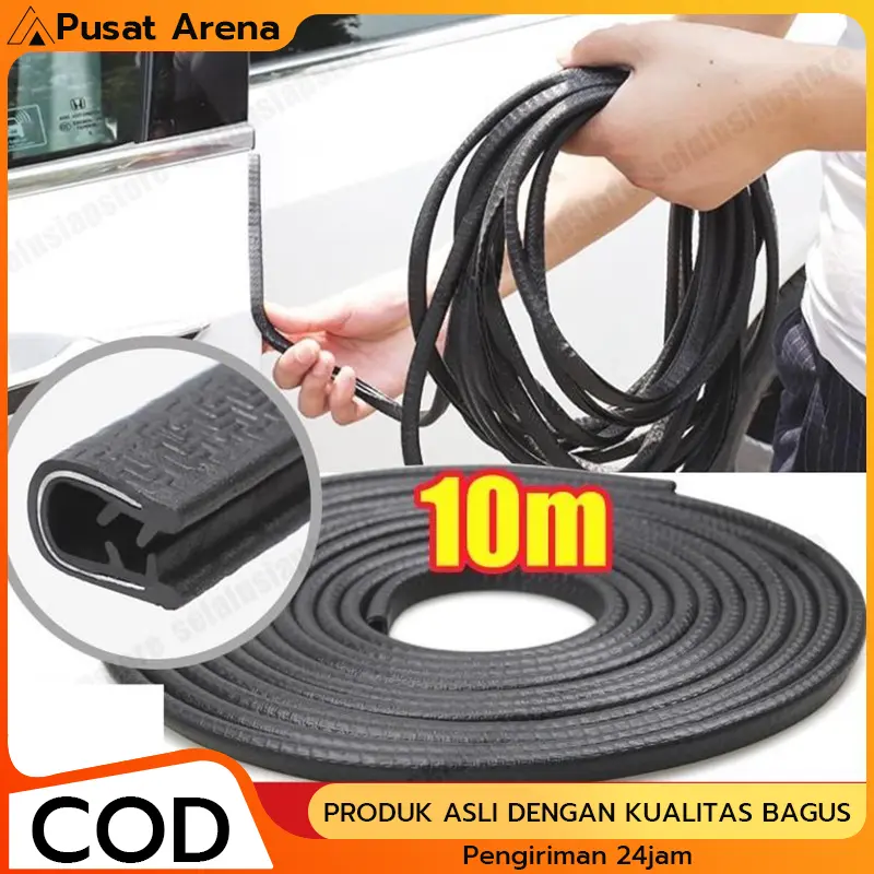 10 meter List Pintu Mobil Universal Karet Peredam Pintu Mobil Pelindung Pintu Hitam / Pelindung Tepi Dilindungi Lapisan U Bentuk Pintu Tepi Bumper Strip isolasi suara penyegelan strip kedap suara karet trim Strip Weatherstrip Car Kendaraan 0