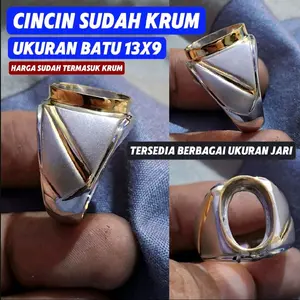 cincin perak pria  pria batu akik dimensi 13x9 model terbaru Rings perhiasan elegan dan mewah