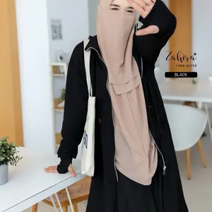 ZAHIRA OUTER UMROH HAJI SEO Muslim Panjang Wanita Hitam